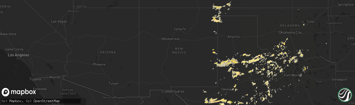 Hail map in New Mexico on May 28, 2015