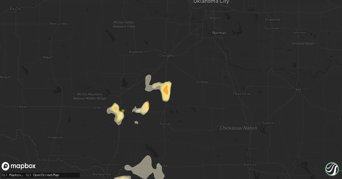 Hail map in Rush Springs, OK on May 28, 2015