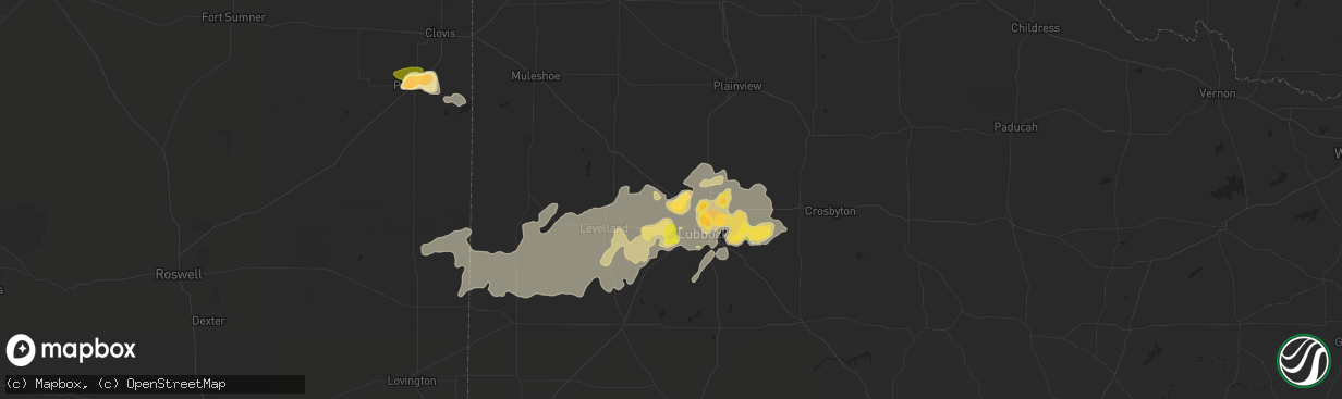 Hail map in Shallowater, TX on May 28, 2015