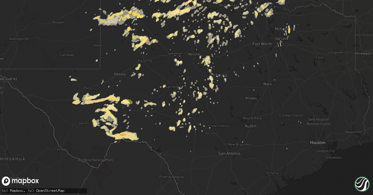 Hail map in Texas on May 28, 2015