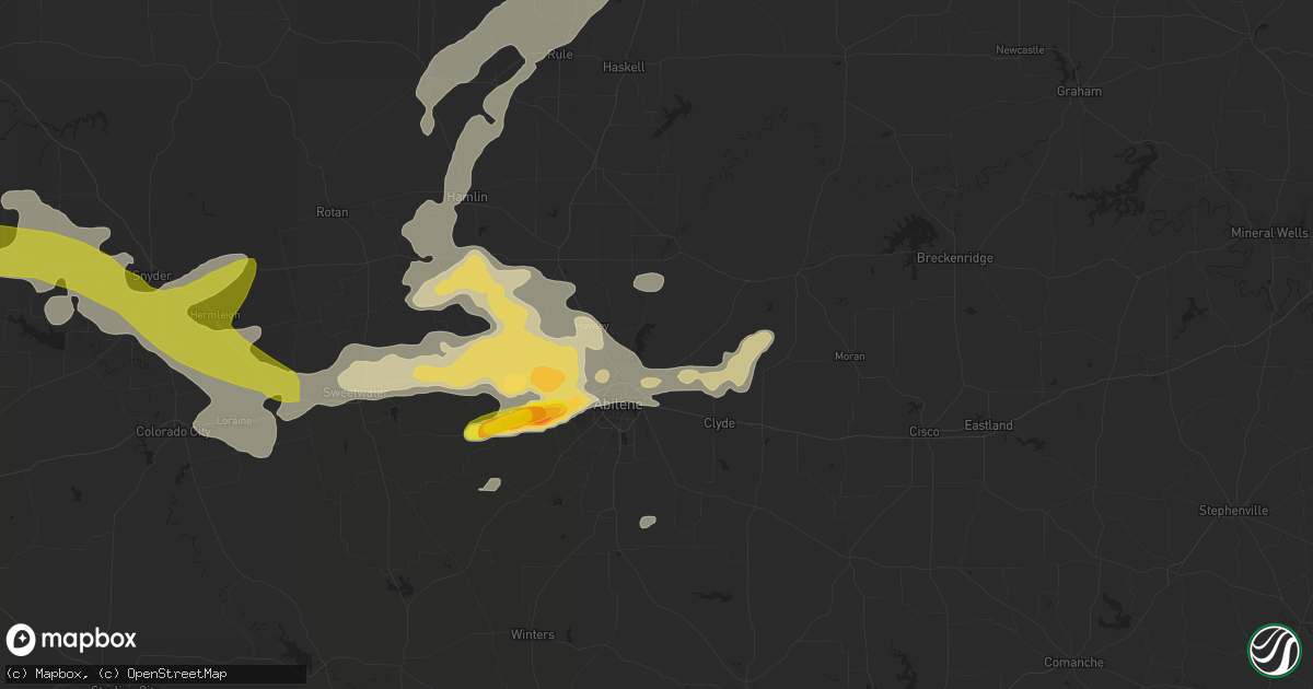 Hail map in Abilene, TX on May 28, 2016