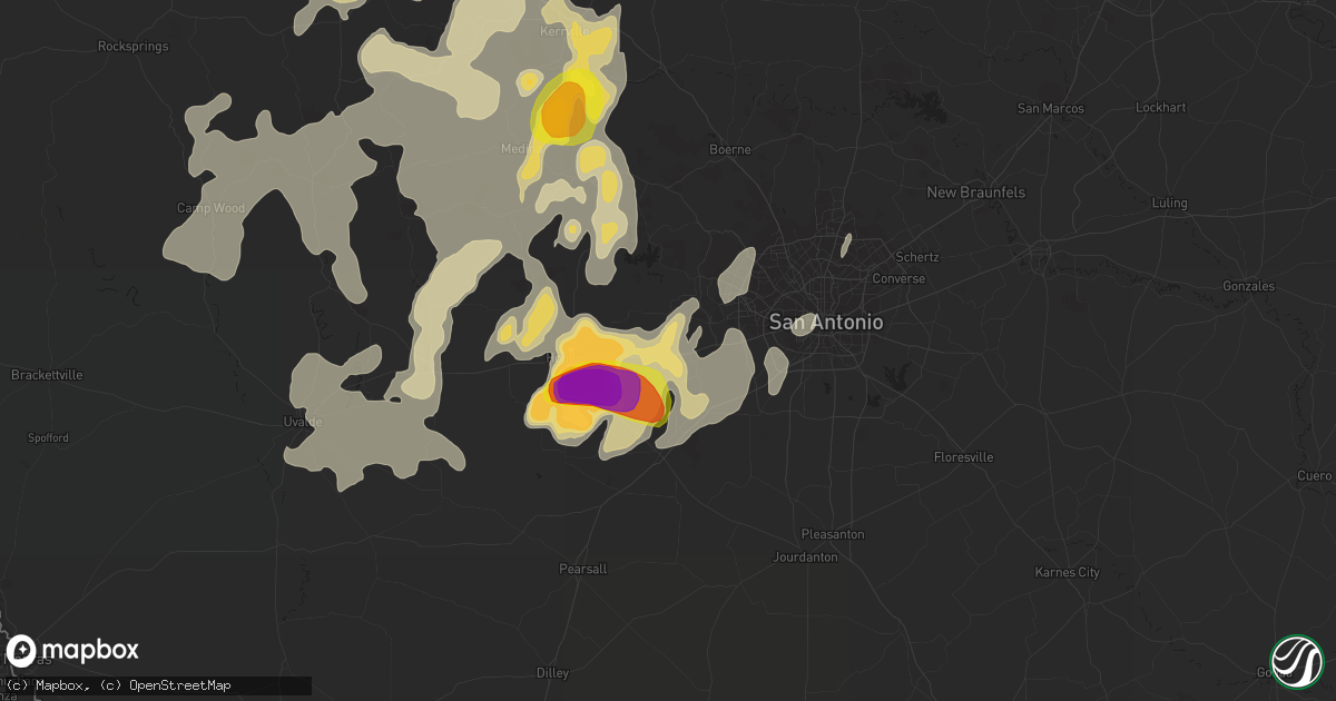 Hail map in Castroville, TX on May 28, 2016