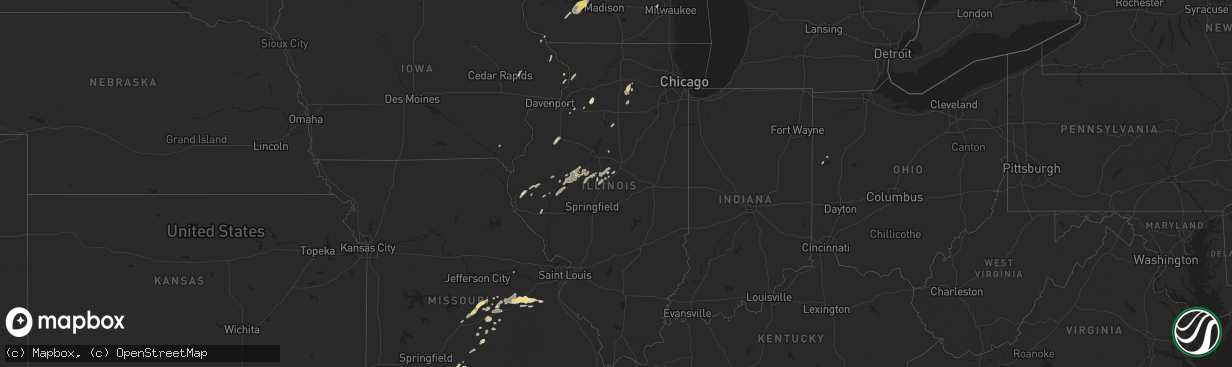 Hail map in Illinois on May 28, 2016