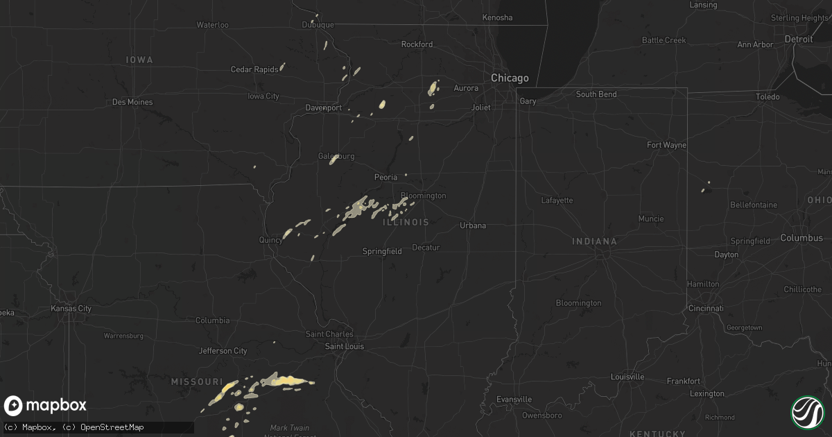 Hail map in Illinois on May 28, 2016
