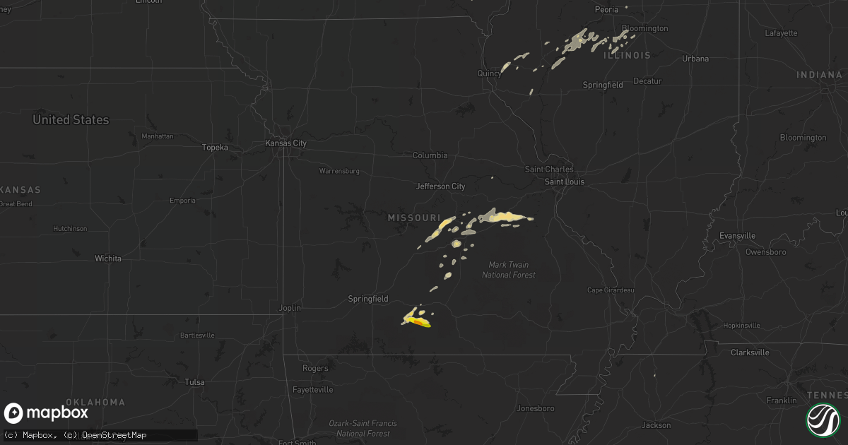 Hail map in Missouri on May 28, 2016