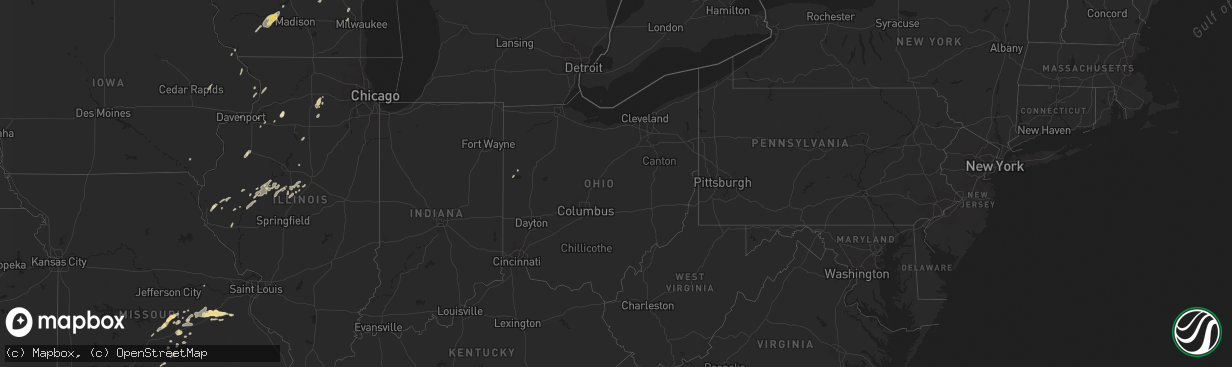 Hail map in Ohio on May 28, 2016