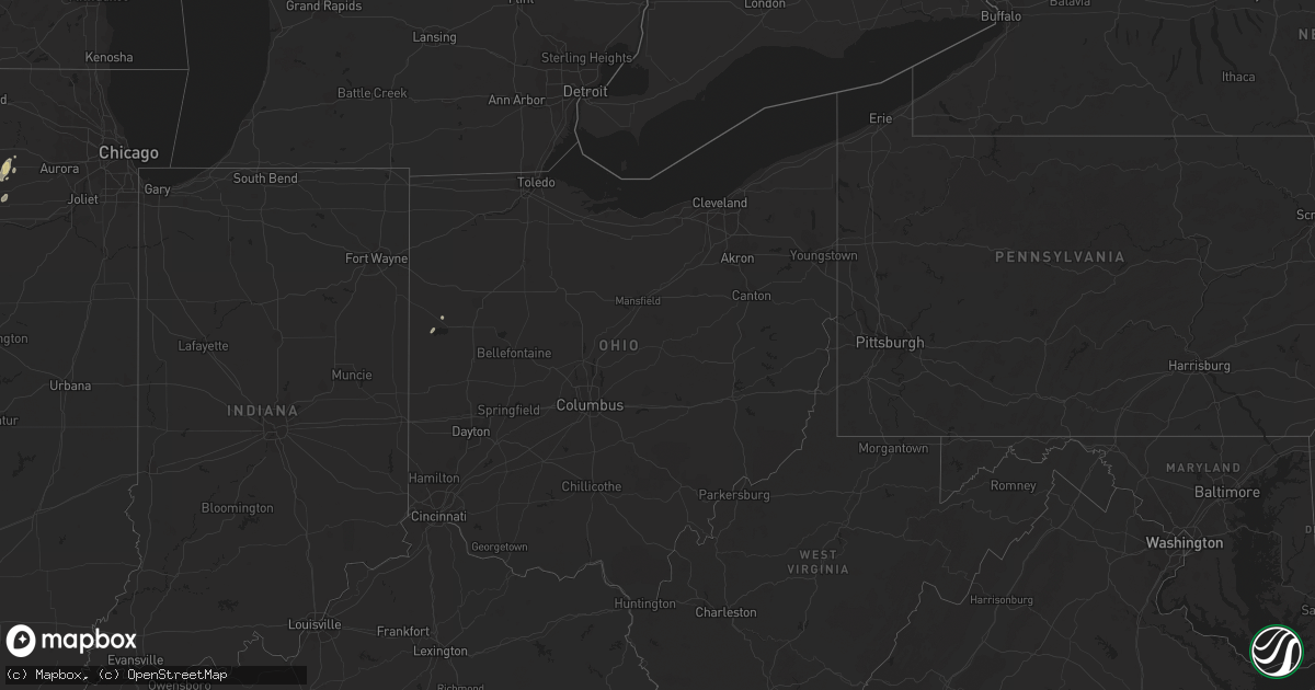 Hail map in Ohio on May 28, 2016