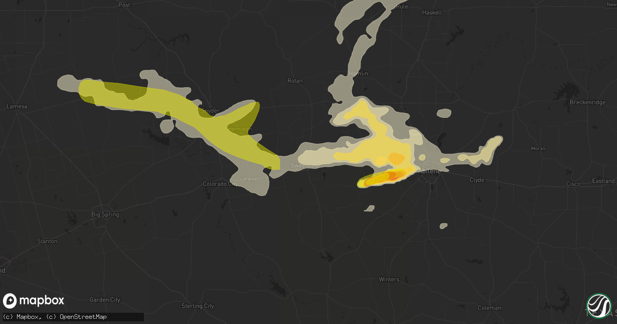 Hail map in Sweetwater, TX on May 28, 2016