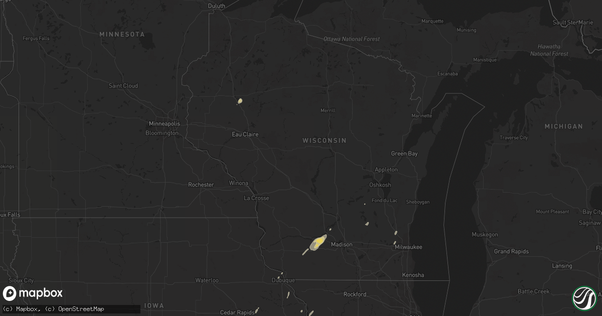 Hail map in Wisconsin on May 28, 2016
