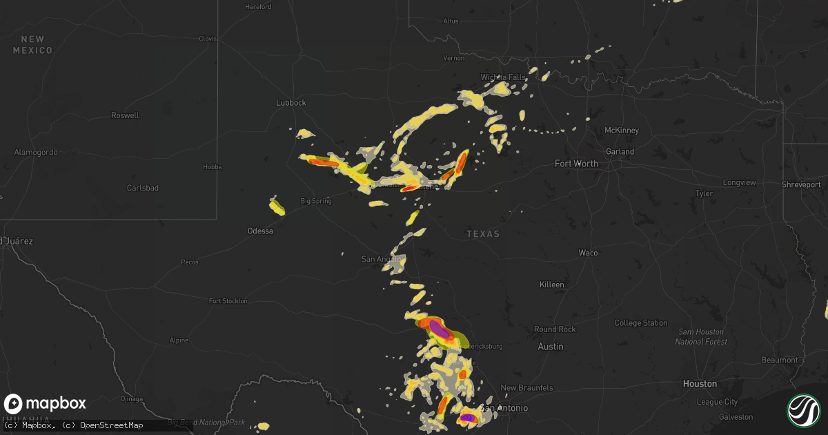 Hail map on May 28, 2016