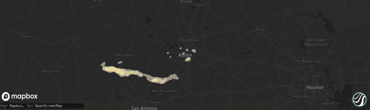 Hail map in Austin, TX on May 28, 2017