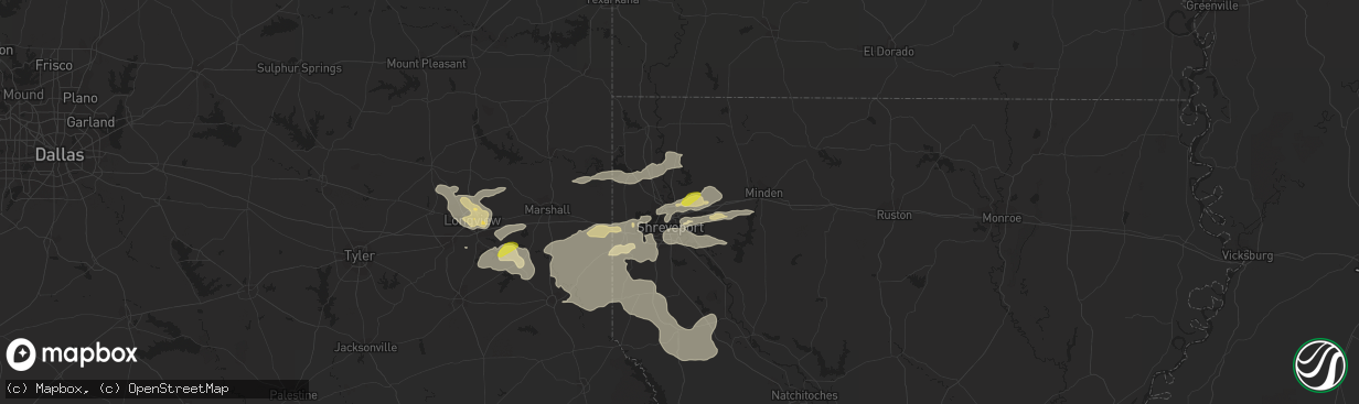 Hail map in Bossier City, LA on May 28, 2017