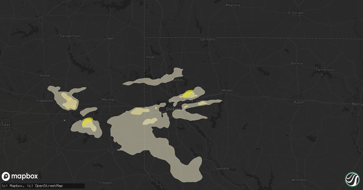 Hail map in Bossier City, LA on May 28, 2017