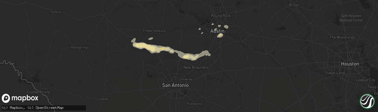 Hail map in Canyon Lake, TX on May 28, 2017