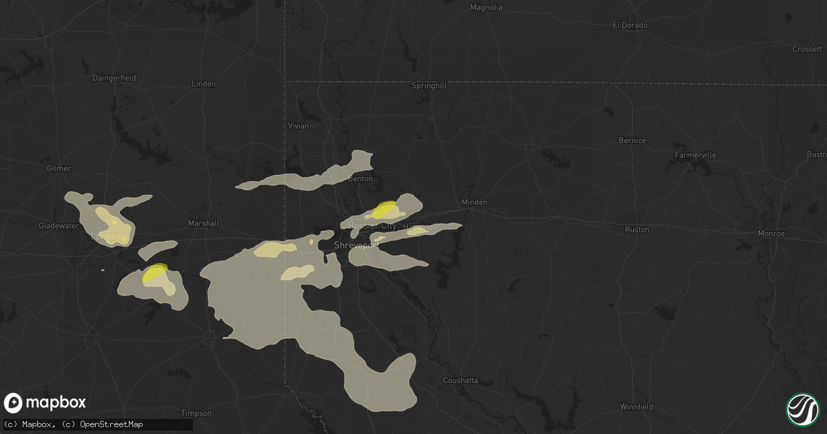 Hail map in Haughton, LA on May 28, 2017