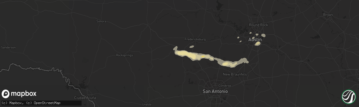 Hail map in Kerrville, TX on May 28, 2017