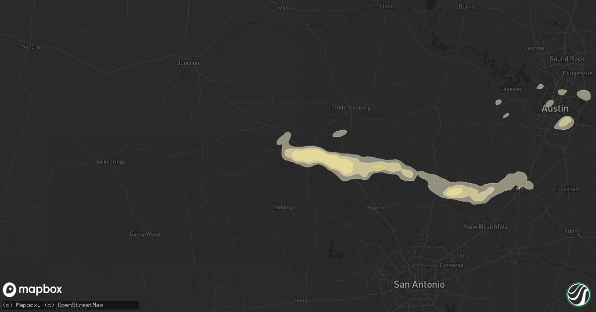 Hail map in Kerrville, TX on May 28, 2017