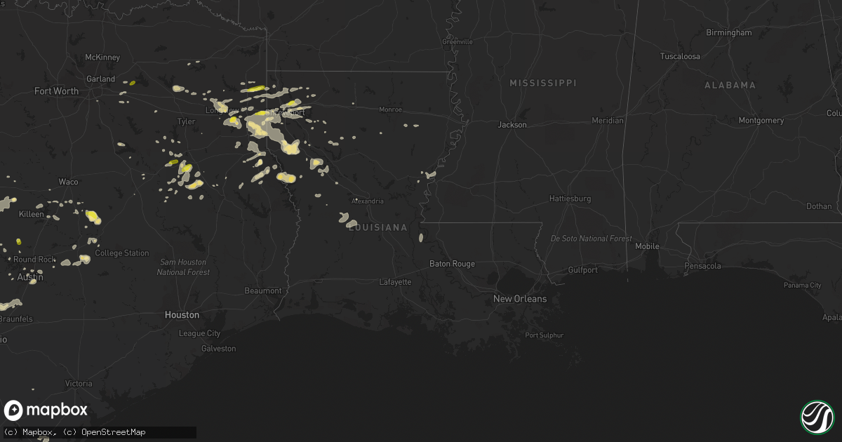 Hail map in Louisiana on May 28, 2017