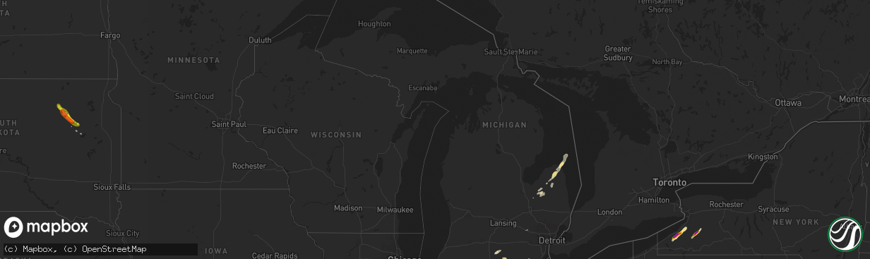 Hail map in Michigan on May 28, 2017