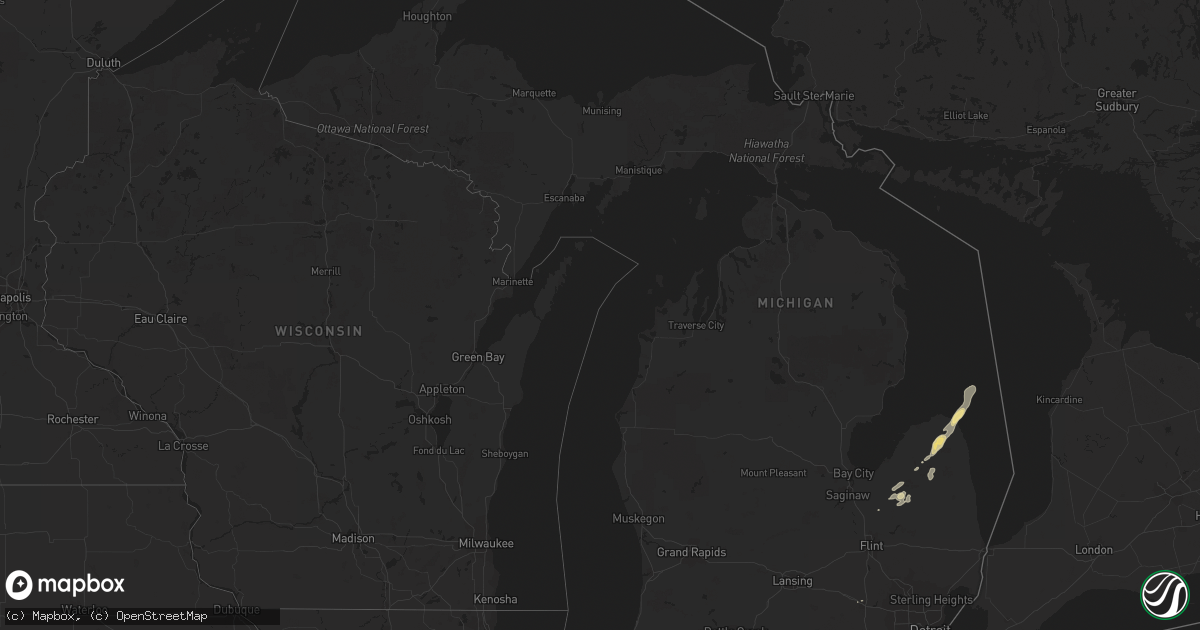 Hail map in Michigan on May 28, 2017