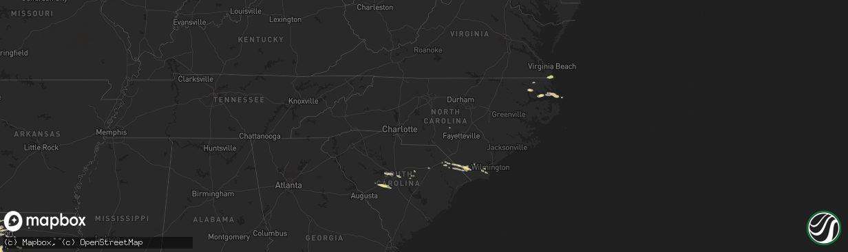 Hail map in North Carolina on May 28, 2017