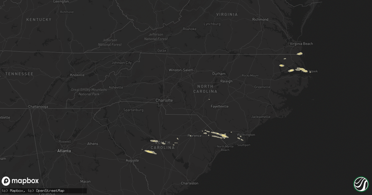Hail map in North Carolina on May 28, 2017