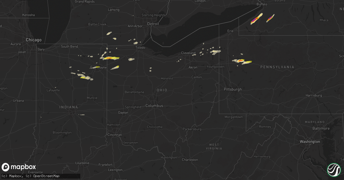 Hail map in Ohio on May 28, 2017