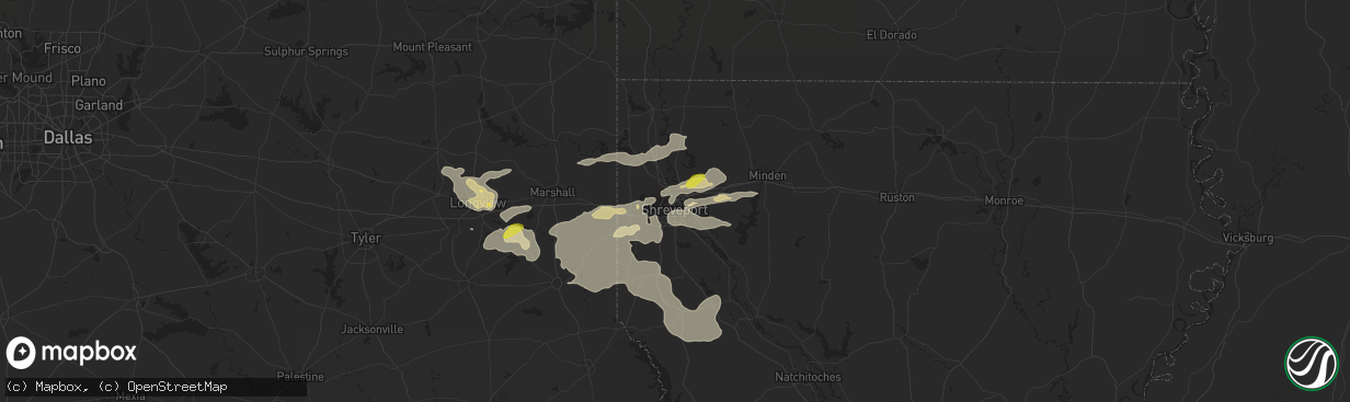 Hail map in Shreveport, LA on May 28, 2017