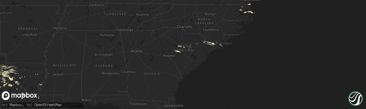 Hail map in South Carolina on May 28, 2017