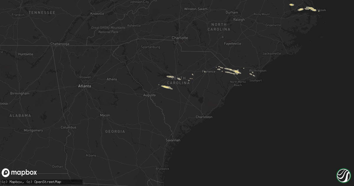 Hail map in South Carolina on May 28, 2017