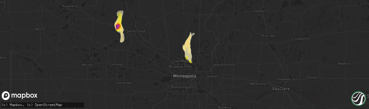 Hail map in Andover, MN on May 28, 2018