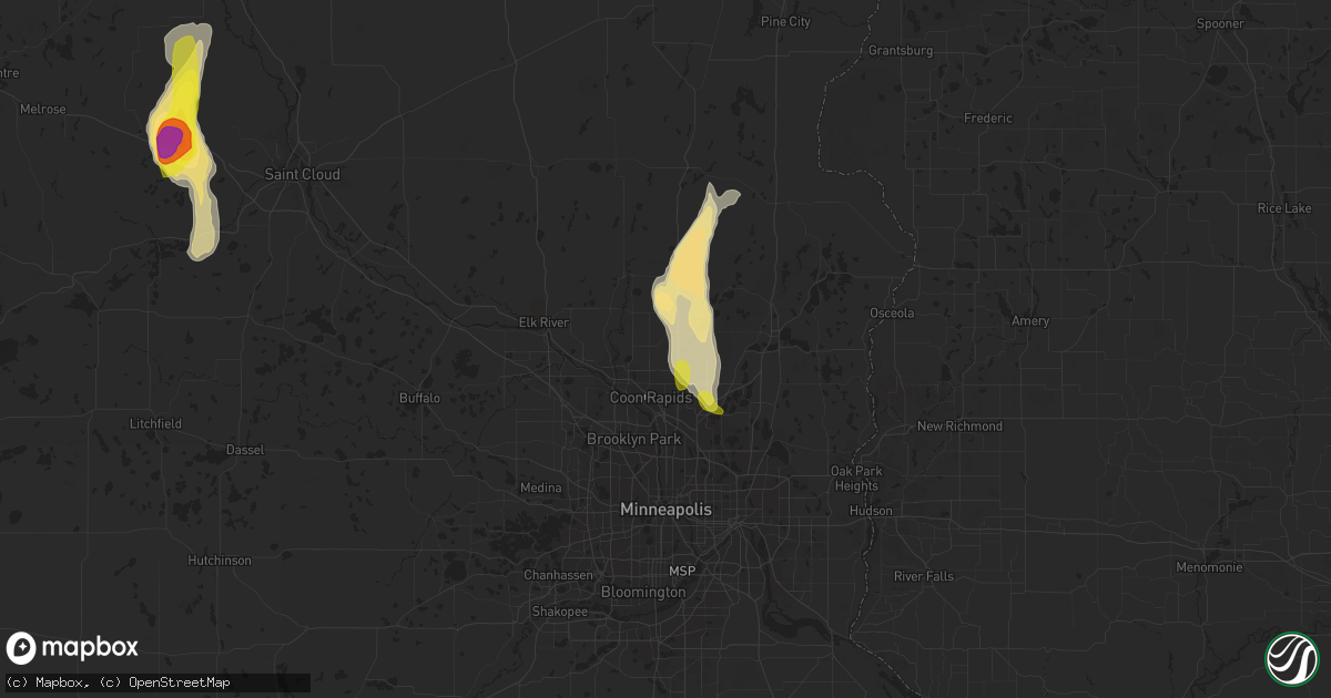 Hail map in Andover, MN on May 28, 2018