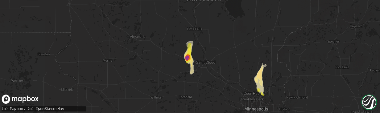 Hail map in Avon, MN on May 28, 2018