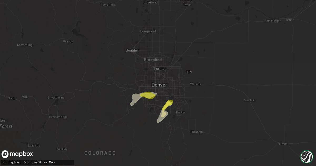 Hail map in Denver, CO on May 28, 2018