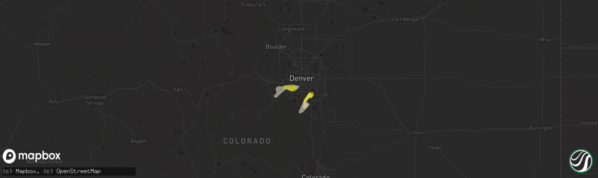 Hail map in Englewood, CO on May 28, 2018