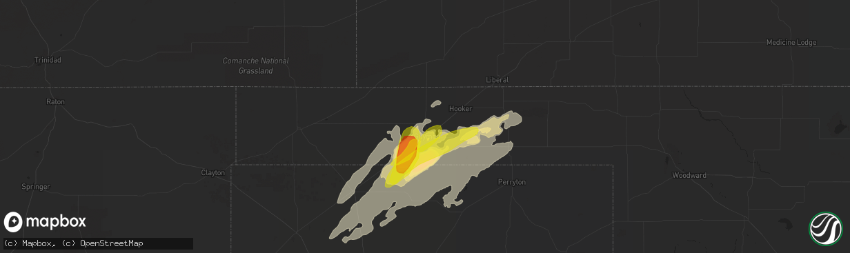 Hail map in Guymon, OK on May 28, 2018