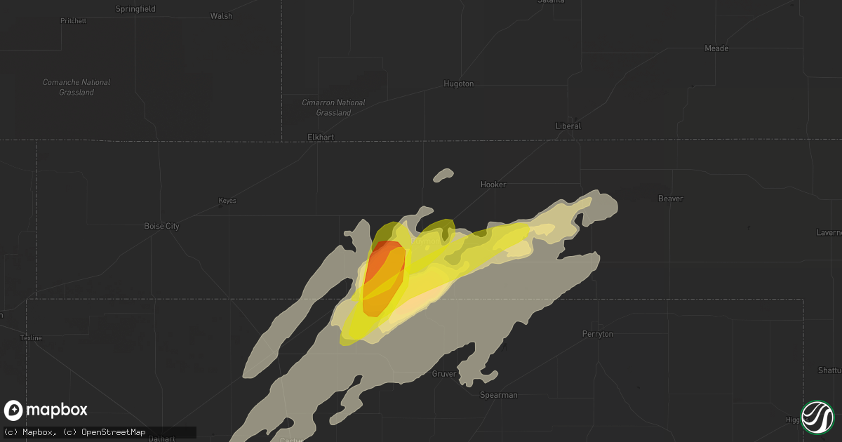 Hail map in Guymon, OK on May 28, 2018