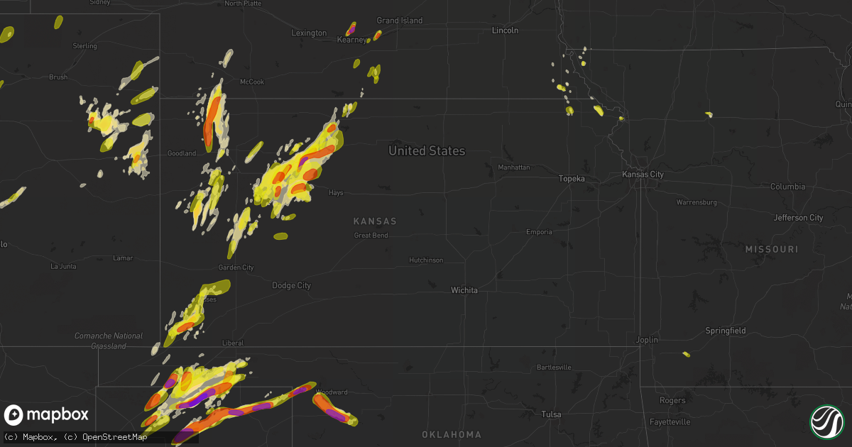 Hail map in Kansas on May 28, 2018