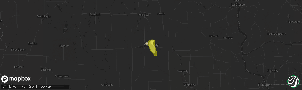 Hail map in Mason City, IA on May 28, 2018