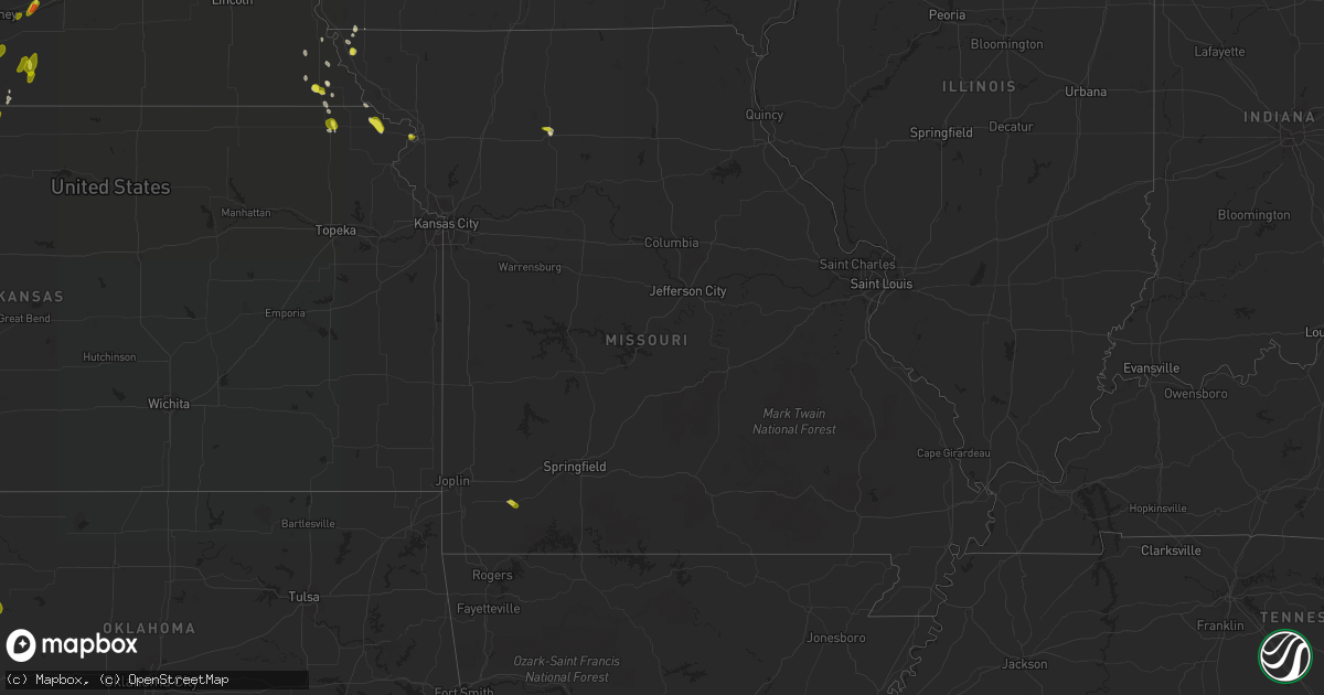 Hail map in Missouri on May 28, 2018