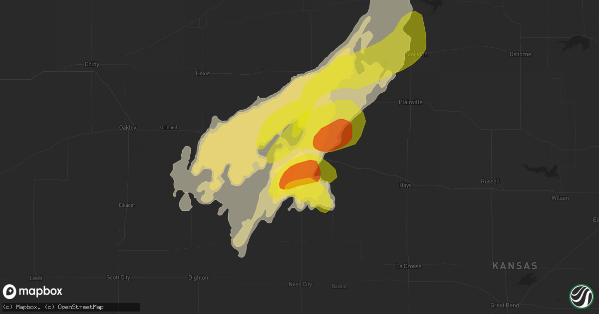 Hail map in Wakeeney, KS on May 28, 2018
