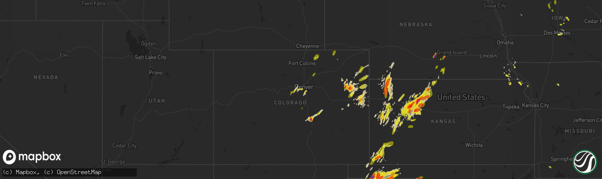 Hail map on May 28, 2018