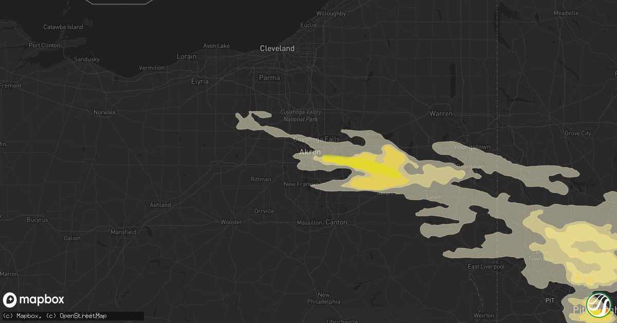 Hail map in Akron, OH on May 28, 2019
