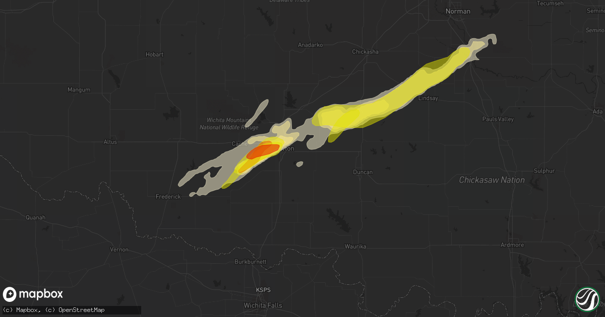 Hail map in Lawton, OK on May 28, 2019