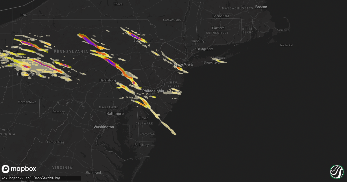 Hail map in New Jersey on May 28, 2019