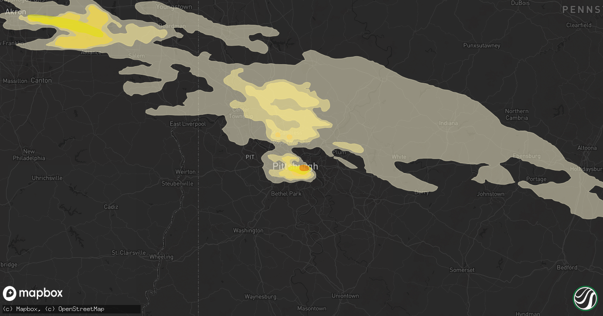 Hail map in Pittsburgh, PA on May 28, 2019