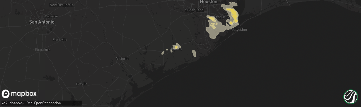 Hail map in Bay City, TX on May 28, 2020