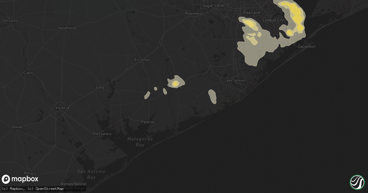 Hail map in Bay City, TX on May 28, 2020