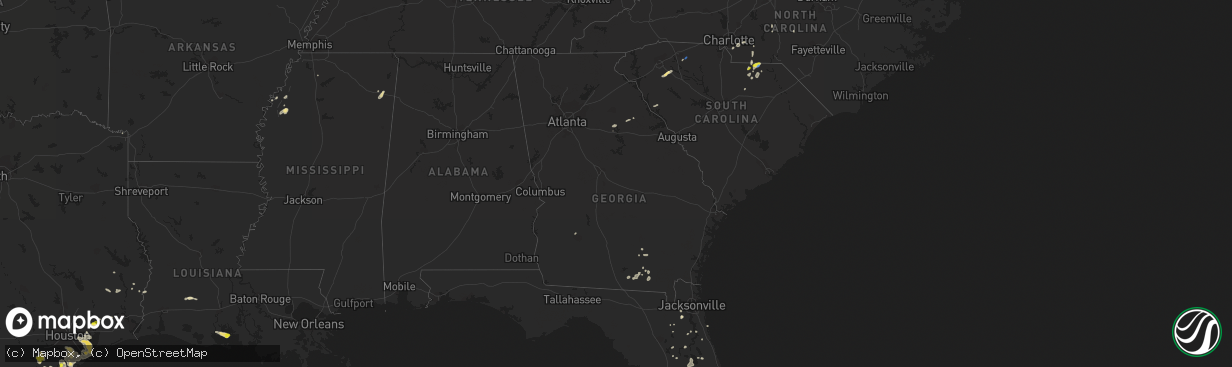 Hail map in Georgia on May 28, 2020