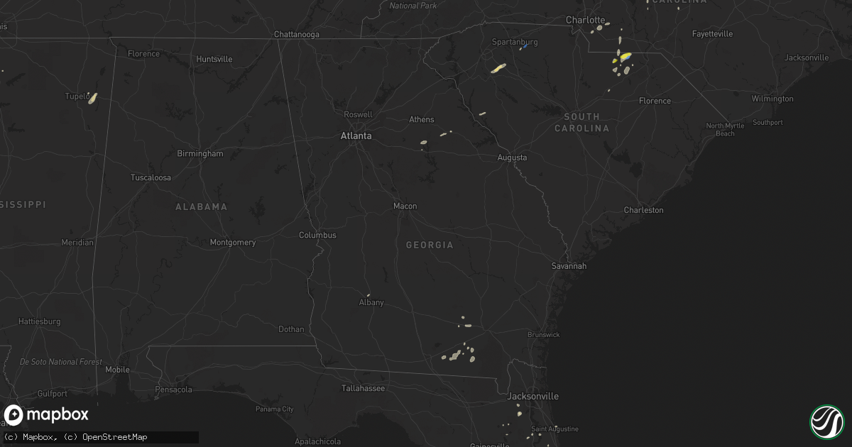 Hail map in Georgia on May 28, 2020